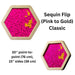 LiteZilla Multi-Sensory Hexagon Panel Sequin Flip (Pink to Gold) Classic 30 inch Front View and Sideview