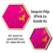 LiteZilla Multi-Sensory Hexagon Panel Sequin Flip (Pink to Gold) XL 42 inch Front View and Sideview