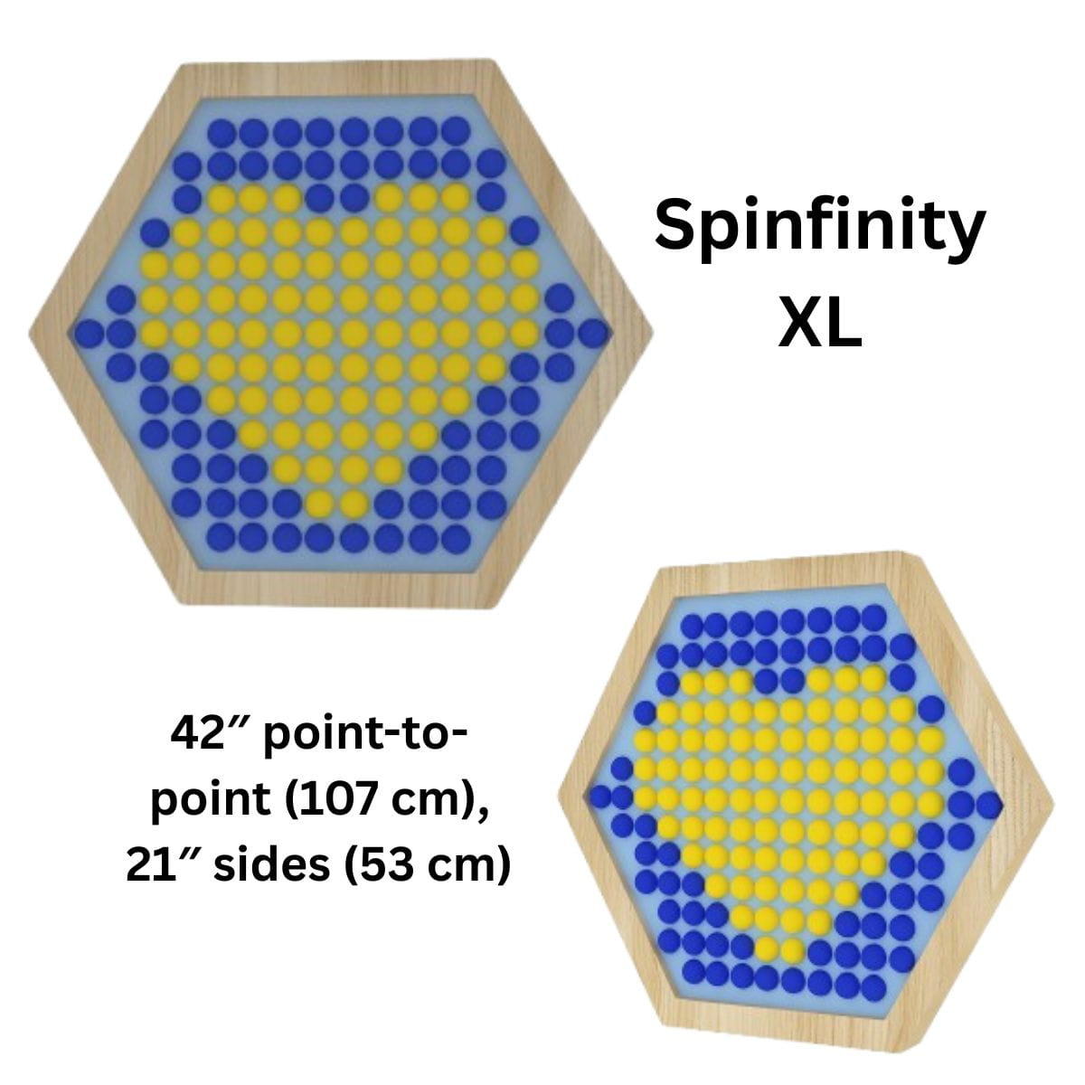 LiteZilla Multi-Sensory Hexagon Panel Spinfinity XL 42 inch Front View and Sideview