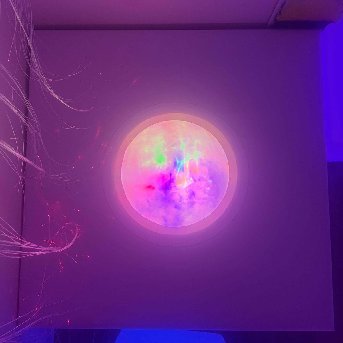 Looking down on the Sound Light Dome Podium in a Sensory room
