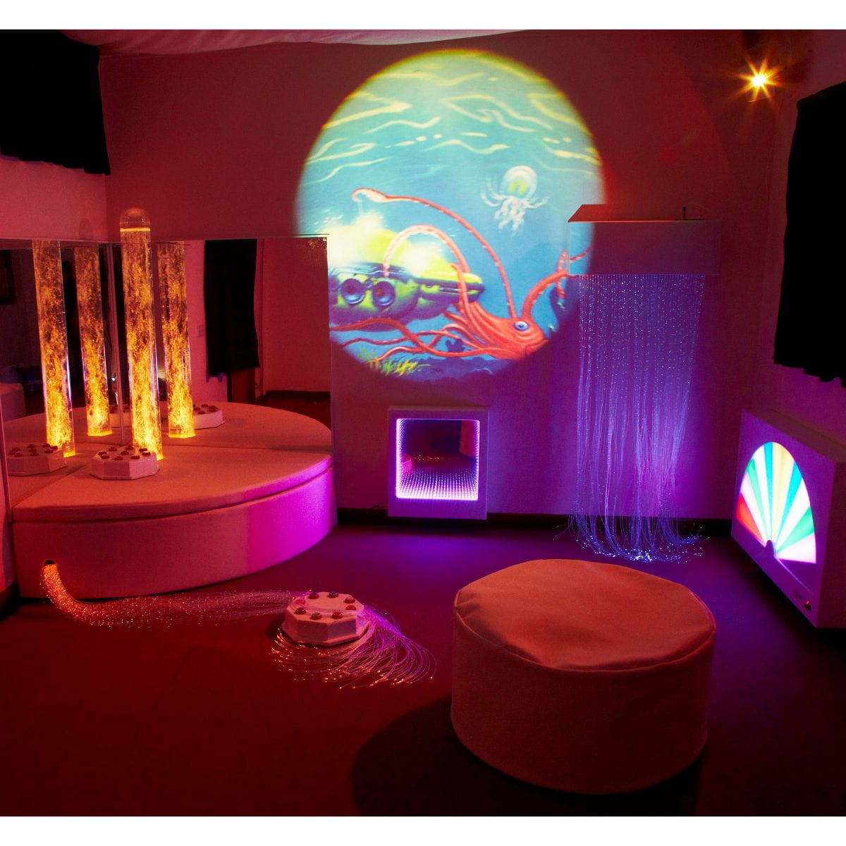 Orange Color chosen for the Superactive Sensory Room Package in Purple