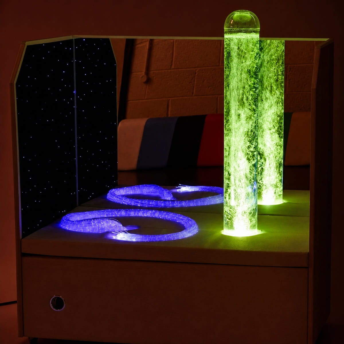 Portable Sensory Room Corner with green bubble tube