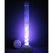 Purple Superactive LED Bubble Tube in the dark with Wireless Controller next to it