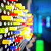 Rod Wall Sensory Light Wall Panel sideview of lit up pegs