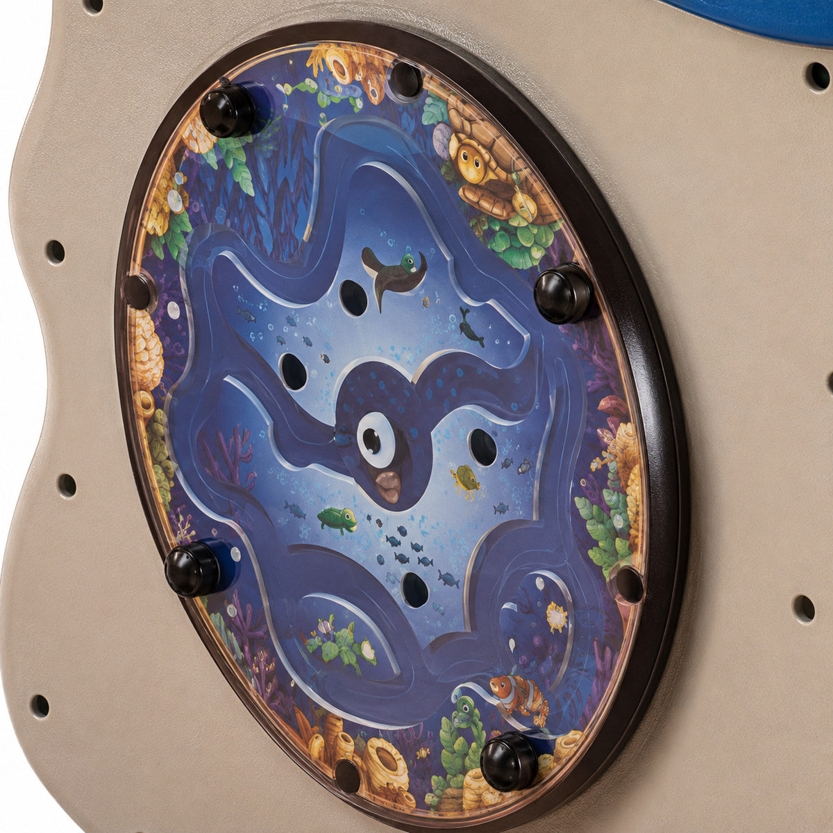 Round seascape panel on the Seascape Activity Island Play Cube