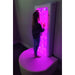 Sensory LED Bubble Wall with purple color and kid with hands on it