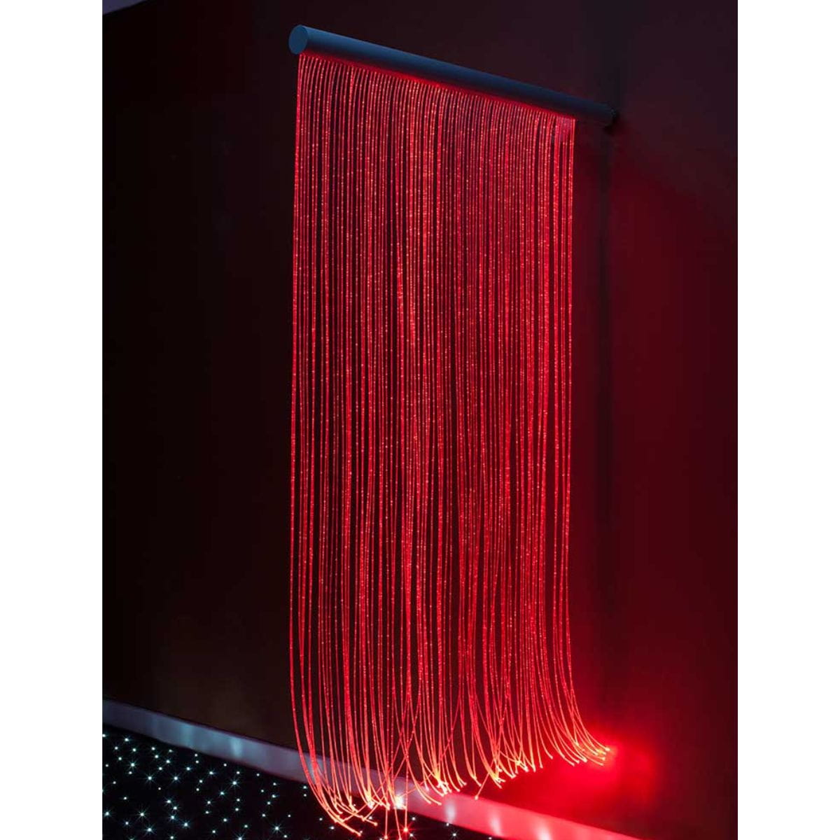 Sensory Light Wall Cascade with the strands in red