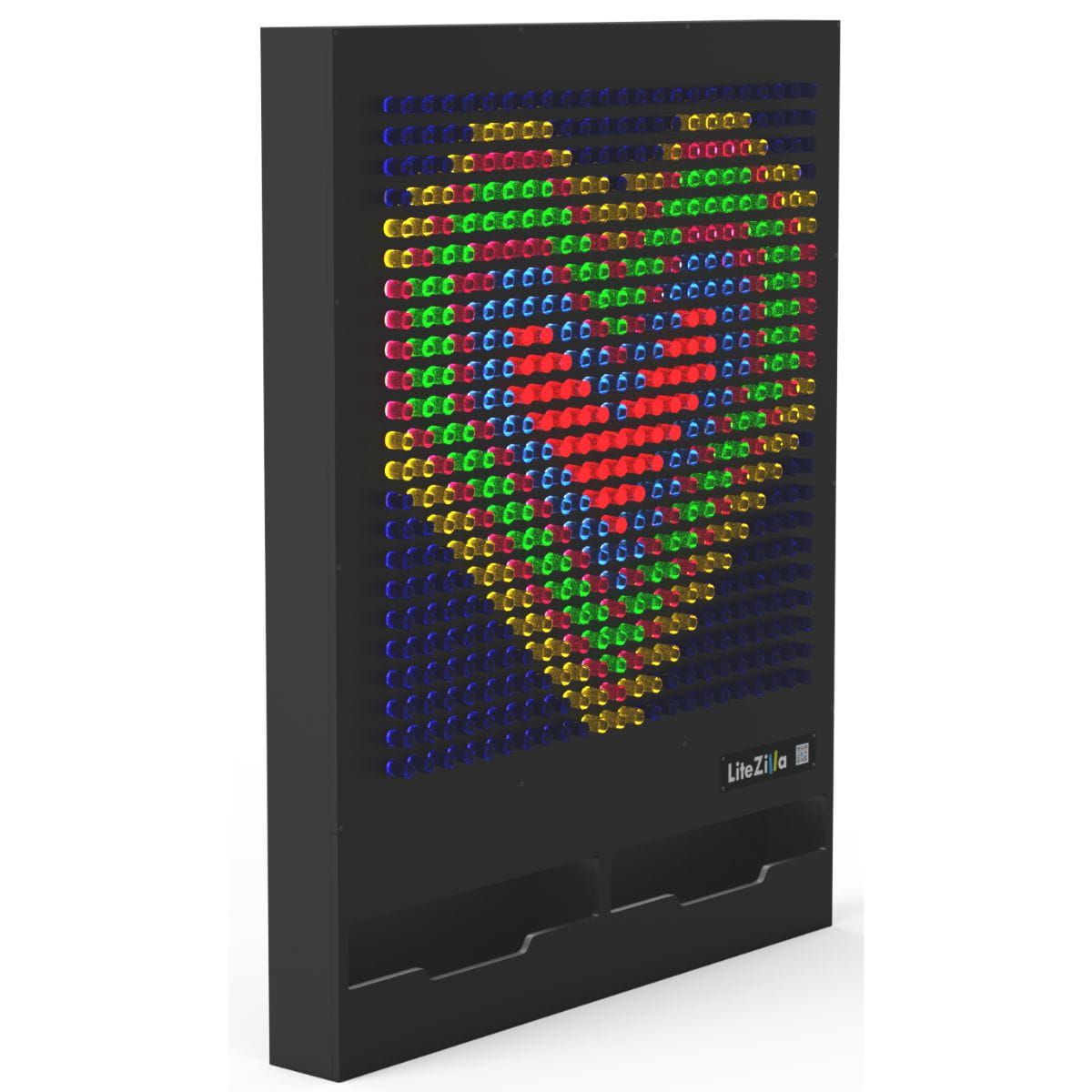 Sideview of 4'x5' LiteZilla interactive light wall in the color black