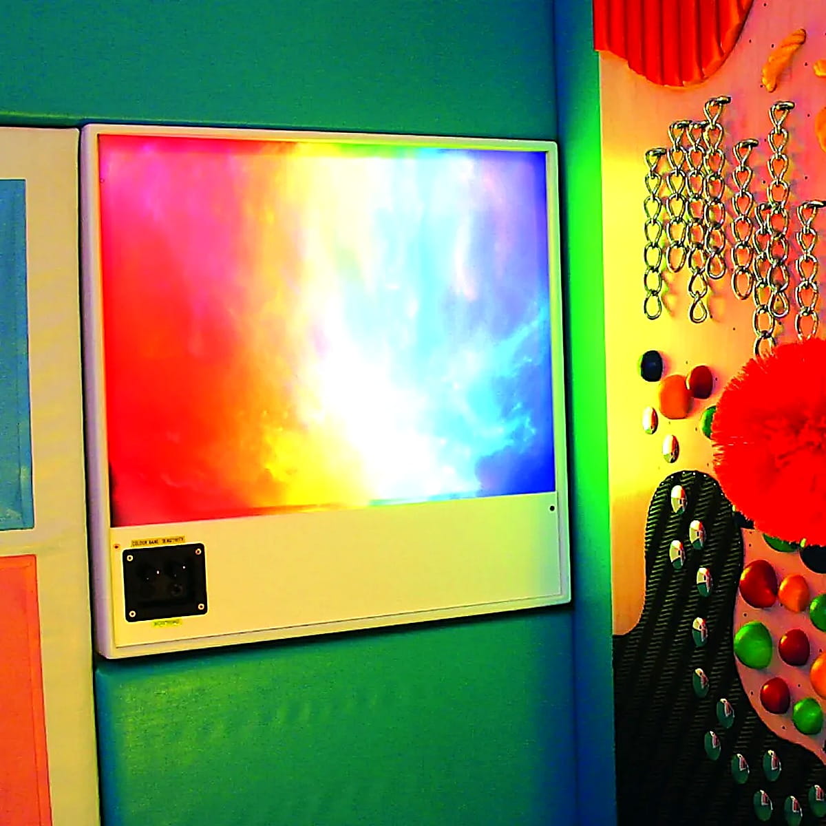 Sound and Light LED Sensory Panel next to other sensory products