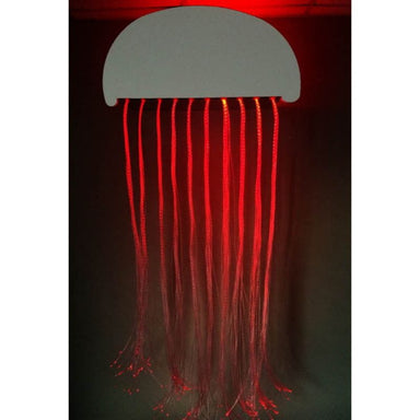 Superactive LED Fiber Optic Jellyfish with 150 red tentacles flowing down to the floor