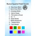 TFH Musical Squares Sensory Panel Preset Sound Board showing what each color does