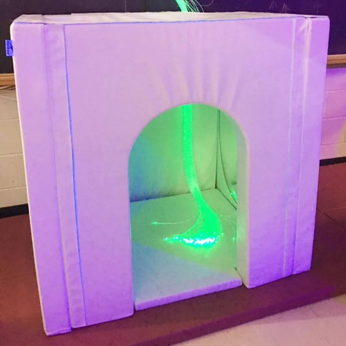 TFH Portable Sensory Den with green fiber optic tails inside it