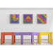 Three LiteZilla Mini Light Brights hung on wall with designs on each
