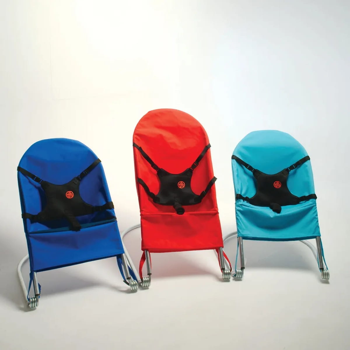 Three Sensory Bouncy Chairs in a row