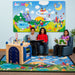 Three kids enjoying the Harmony Park Kids Themed Wall Mural