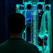 Vecta Delight Mobile Sensory Station shining green in the dark