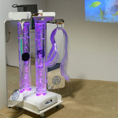 Vecta Delight Mobile Sensory Station with purple bubble tube and tails
