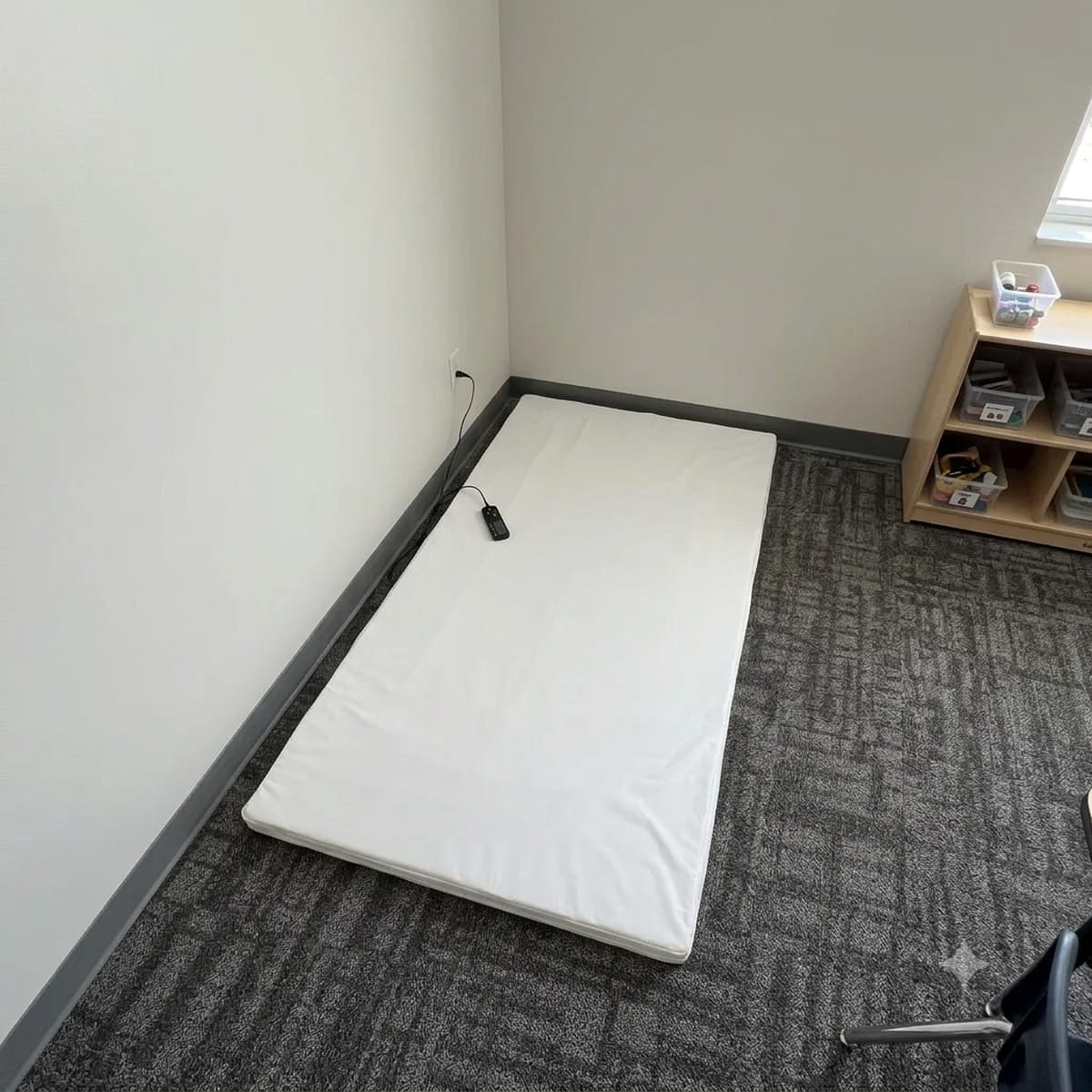 Vibrating Sensory Mat in the corner of a classroom